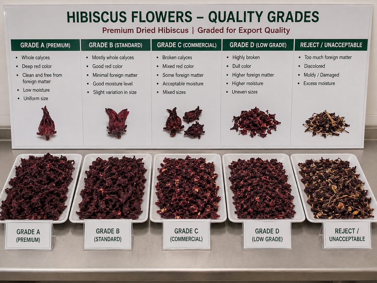 Hibiscus quality grades comparison